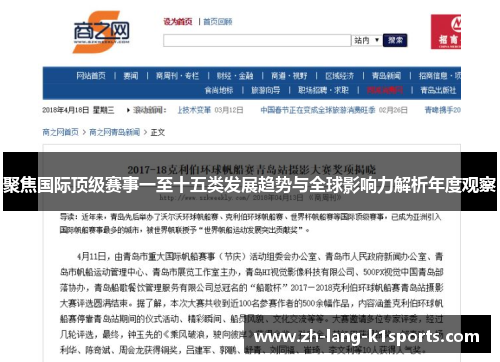 聚焦国际顶级赛事一至十五类发展趋势与全球影响力解析年度观察 聚焦国际顶级赛事一至十五类发展趋势与全球影响力解析年度观察